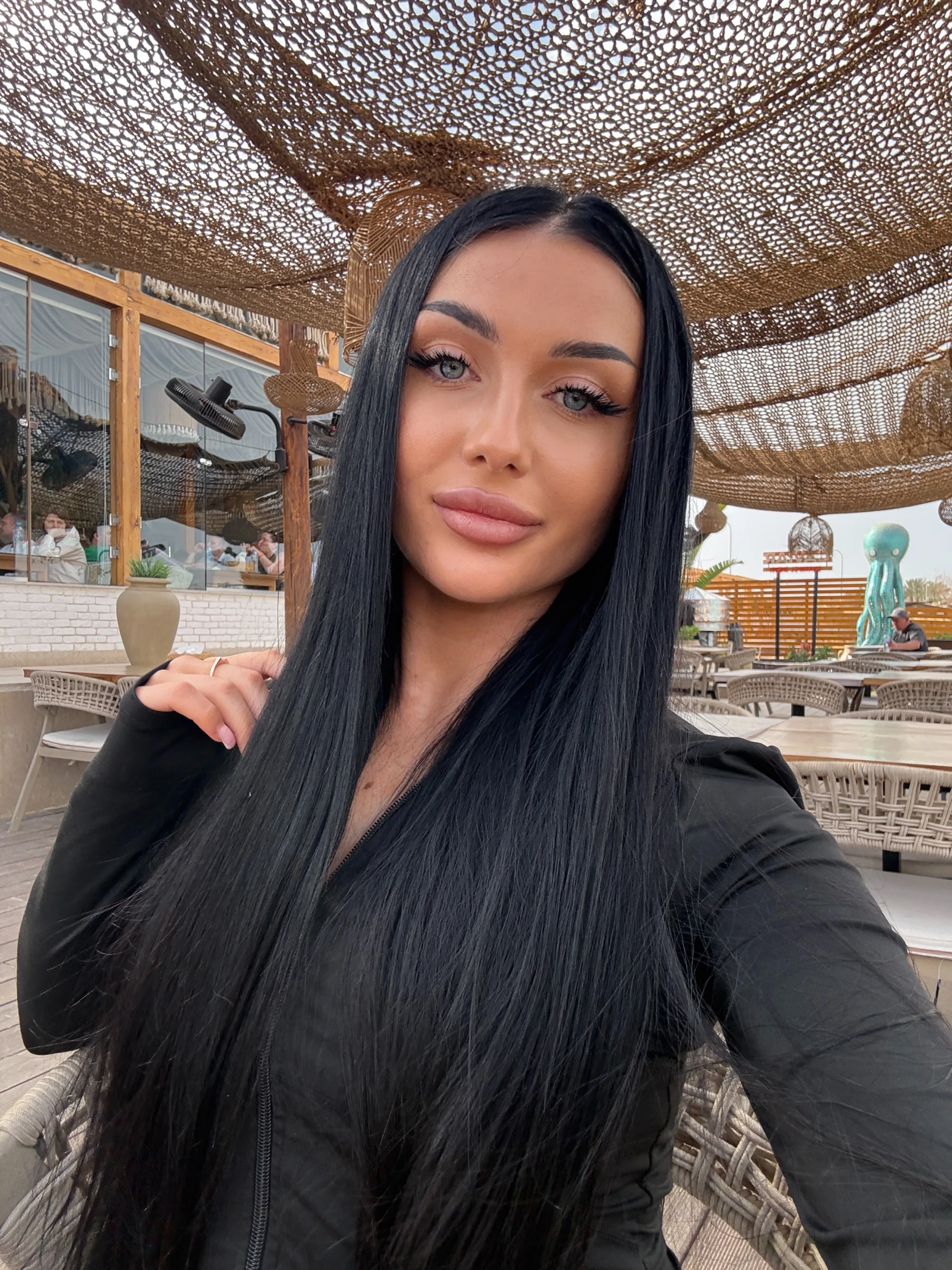 Karina on terrace